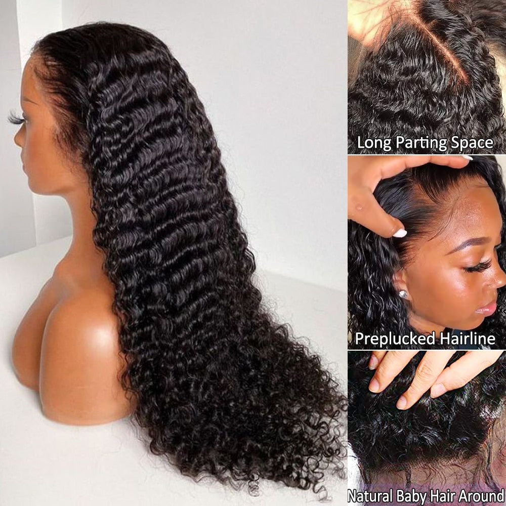 Amazee™ Deep Wave Closure Wig Human Hair